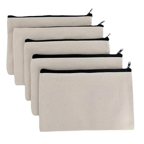 10x Canvas Zipper Pouches Makeup & DIY Craft Cases