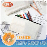 10x Canvas Zipper Pouches Makeup & DIY Craft Cases