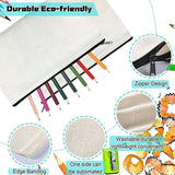 10x Canvas Zipper Pouches Makeup & DIY Craft Cases