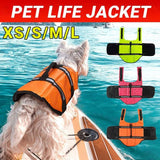 Dog Life Jacket Pet Safety Vest Swimming Boating Float Aid Buoyancy Lifesaver L