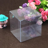50 PVC Clear Transparent Macaron Square Cube Boxes For Wedding Favour Gift Candy