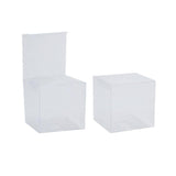 50 PVC Clear Transparent Macaron Square Cube Boxes For Wedding Favour Gift Candy