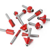 15X 1/2 1/4 inch Router Bits Set Woodworking Tool Cutter Shank Tungsten Carbide