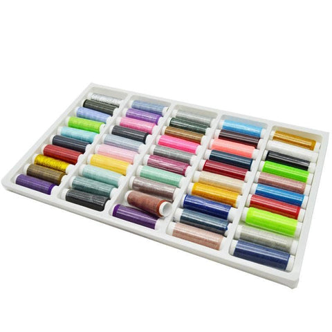 50 Rolls Polyester Colors Sewing Thread Box Kit Set For DIY Sewing Machine Home