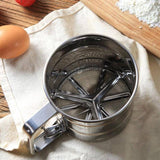 Mesh Flour Sifter Baking Icing Sieve Strainer Cup Sugar Shaker Mechanical Metal