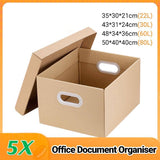 5Pcs File Paper Storage Box Storage Holder Office Sundries Storage Organizer