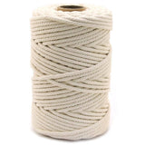2/3/4Mm Macrame Rope Natural Beige Cotton Twisted Cord Artisan Hand Craft