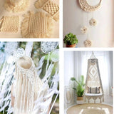 2/3/4Mm Macrame Rope Natural Beige Cotton Twisted Cord Artisan Hand Craft