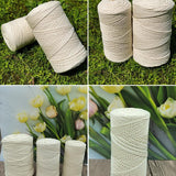 2/3/4Mm Macrame Rope Natural Beige Cotton Twisted Cord Artisan Hand Craft