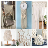 2/3/4Mm Macrame Rope Natural Beige Cotton Twisted Cord Artisan Hand Craft