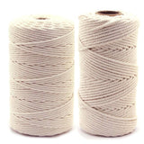 2/3/4Mm Macrame Rope Natural Beige Cotton Twisted Cord Artisan Hand Craft