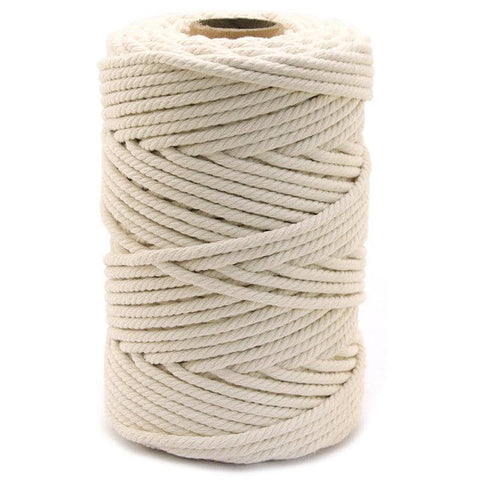 2/3/4Mm Macrame Rope Natural Beige Cotton Twisted Cord Artisan Hand Craft