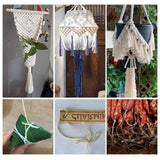 2/3/4Mm Macrame Rope Natural Beige Cotton Twisted Cord Artisan Hand Craft