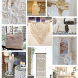 2/3/4Mm Macrame Rope Natural Beige Cotton Twisted Cord Artisan Hand Craft