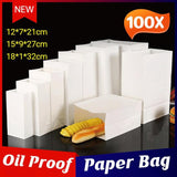 100Pcs Disposable Greaseproof Takeout Bags for Bread, Snack & Doughnut