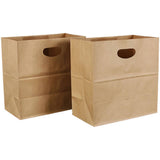 250x Carry Bags Disposable Kraft Paper Bags Takeaway Food Craft Gift Market Bags
