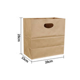 250x Carry Bags Disposable Kraft Paper Bags Takeaway Food Craft Gift Market Bags