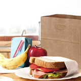 250x Carry Bags Disposable Kraft Paper Bags Takeaway Food Craft Gift Market Bags