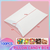 100x Kraft Pillow Gift Boxes - Candy Favor Bags for Weddings 10 Colours