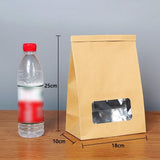 50Pcs Kraft Paper Self-Sealing Bags Tea Nut Bags Dry Goods Packaging Sealed Bags