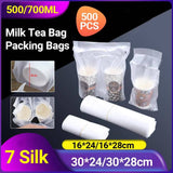 500Pcs 1/2 Cup Take Out Bags Cup Carrier Clear Handle Drink Carrier Plastic Bags