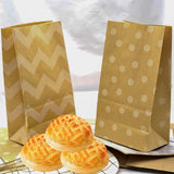 100PCS 4Styles Vintage Kraft Paper Bags Food, Candy, Wedding & Party Favors