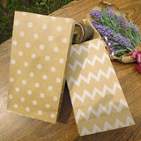 100PCS 4Styles Vintage Kraft Paper Bags Food, Candy, Wedding & Party Favors