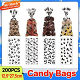 200X Opp Flat Pocket Cellophane Animals Halloween Kids Party Candy Packaging Bag