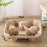 100PCS BioCup 2/4 Cup Carry Tray - Recycled Paper Pulp Holder