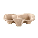 100PCS BioCup 2/4 Cup Carry Tray - Recycled Paper Pulp Holder