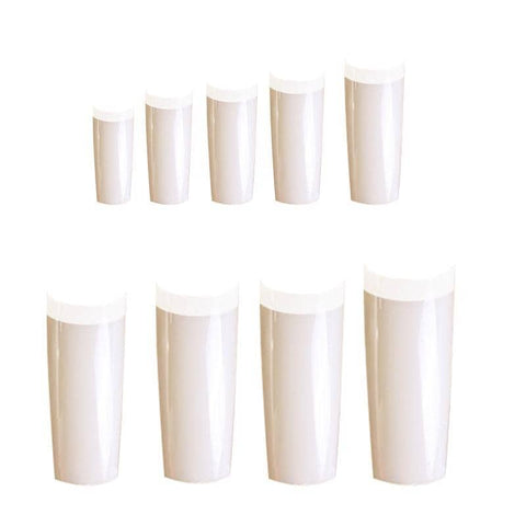 500 PCS Fake French Nail Tips White Clear Stiletto False Gel Pointy Art Acrylic