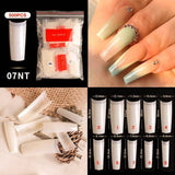 500 PCS Fake French Nail Tips White Clear Stiletto False Gel Pointy Art Acrylic