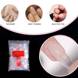 500 PCS Fake French Nail Tips White Clear Stiletto False Gel Pointy Art Acrylic