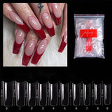 500 PCS Fake French Nail Tips White Clear Stiletto False Gel Pointy Art Acrylic