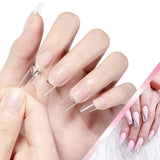 500 PCS Fake French Nail Tips White Clear Stiletto False Gel Pointy Art Acrylic