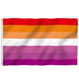 150x90CM Sunset Lesbian Flag LGBT Rainbow Pride Mardi Gras Party Heavy Duty New