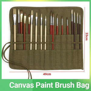 Roll Up Paint Brush Holder Canvas Bag Draw Storage Case Organizer Artist Army