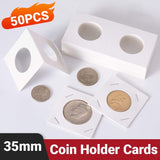 100PCS 35MM 2"x 2" Cardboard Coin Holders for Coin Protection