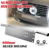 Ship Number Plate Bullbar Frame Driving Light Bar Car Mounting Bracket Silver