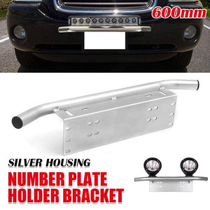Ship Number Plate Bullbar Frame Driving Light Bar Car Mounting Bracket Silver