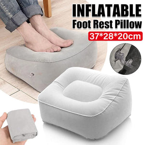 Travel Inflatable Foot Rest Air Pillow Cushion Office Home Leg Footrest Relax