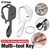 24 in 1 Multi-tool Key Shaped Pocket Keychain Bottle Opener Wrench Ruler Tools