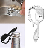 24 in 1 Multi-tool Key Shaped Pocket Keychain Bottle Opener Wrench Ruler Tools