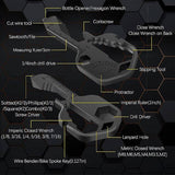 24 in 1 Multi-tool Key Shaped Pocket Keychain Bottle Opener Wrench Ruler Tools