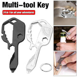 24 in 1 Multi-tool Key Shaped Pocket Keychain Bottle Opener Wrench Ruler Tools