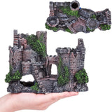 Aquarium Decor Fish Tank Ornament Landscape Ancient Castle Tower Hide Cave Resin