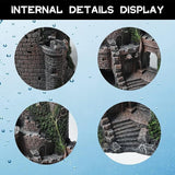 Aquarium Decor Fish Tank Ornament Landscape Ancient Castle Tower Hide Cave Resin