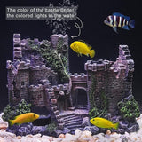 Aquarium Decor Fish Tank Ornament Landscape Ancient Castle Tower Hide Cave Resin