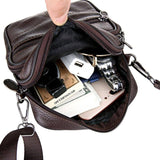 Men's Crossbody Bags Leather Wallet Side Shoulder Messenger Handbag Backpack