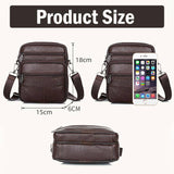 Men's Crossbody Bags Leather Wallet Side Shoulder Messenger Handbag Backpack